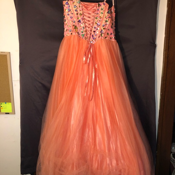 Coral prom dress xl only worn once - Picture 2 of 7
